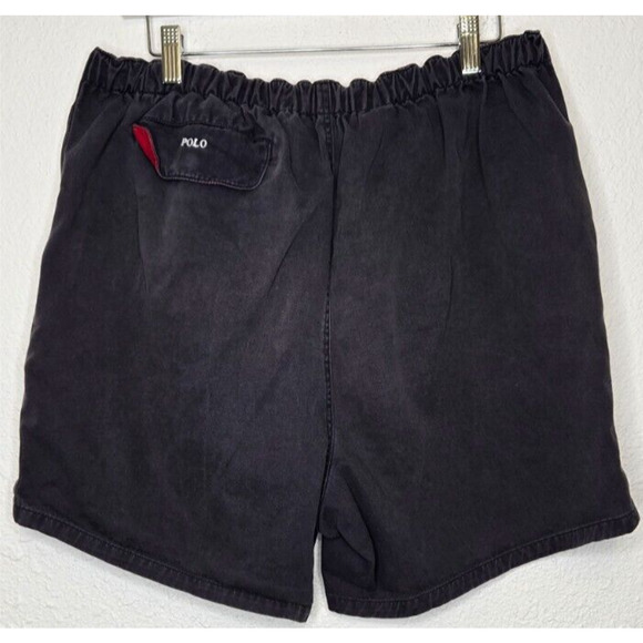 Vintage Polo Ralph Lauren Mens Chino Shorts Large Gray Blue Cotton Elastic Waist - Picture 8 of 16